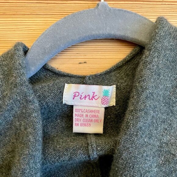 Pink Pineapple cashmere poncho/topper. Heathered loden green. O/S. - Picture 4 of 14